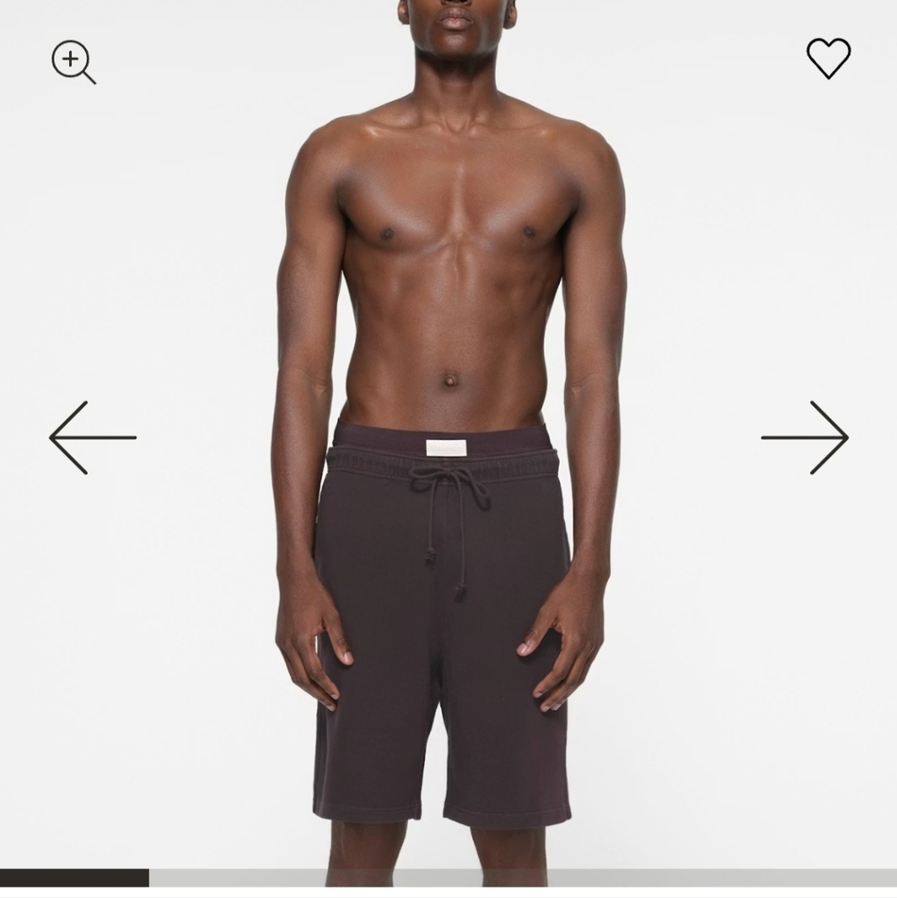 New Skims Terry Fleece Phoenix (Brown) Long Shorts Men's Size XS Retail $64
